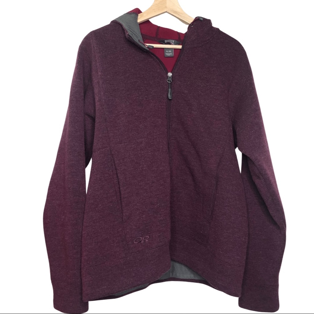 Outdoor Research Women's Hooded Full-Zip Jacket in Burgundy